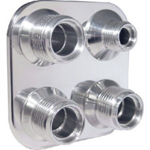4-Way Square A/C Heater (8-10 Male O-Ring)